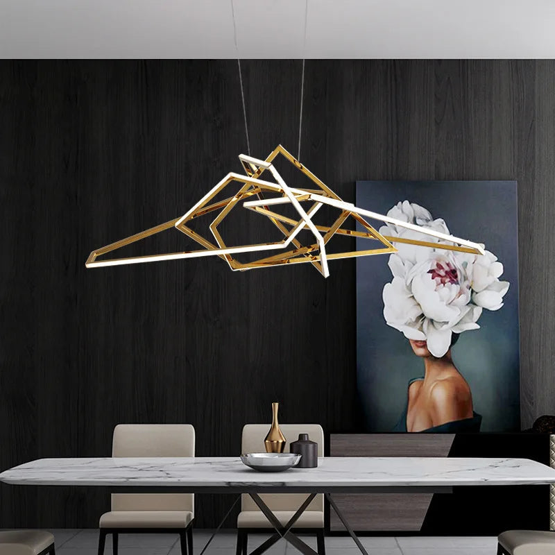 HDC Modern Luxury Polygonal LED Chandelier for Living Room Bedroom