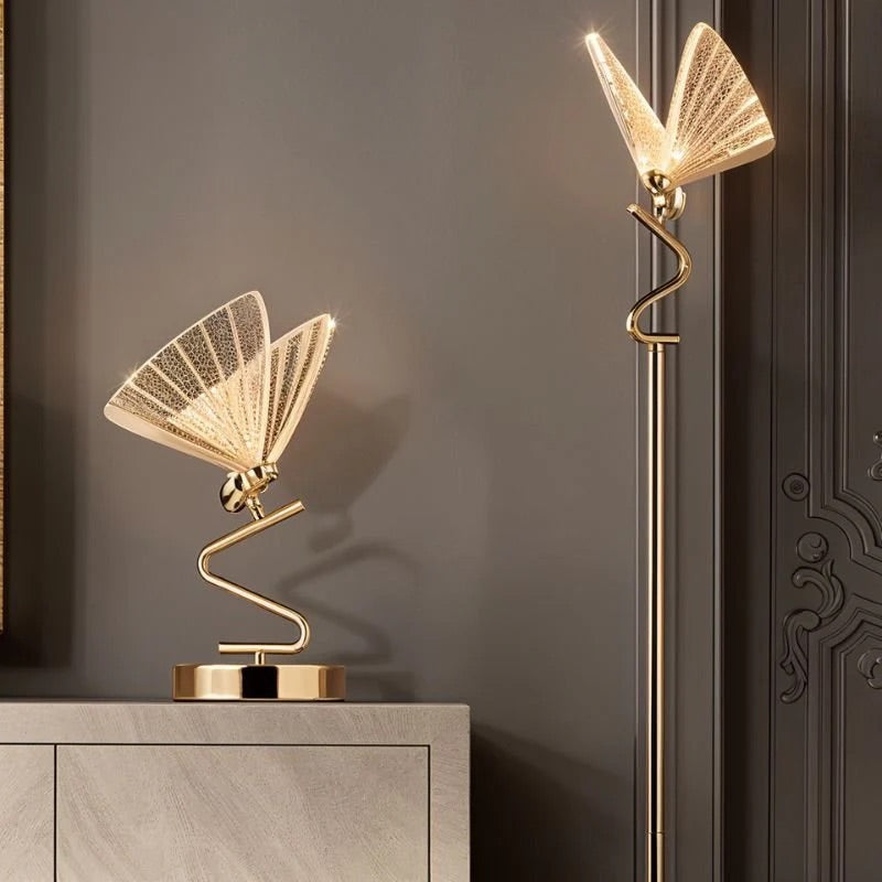 HDC Led Butterfly Gold Desk Table Lamp Gold Base For Home And Office Use - Warm White