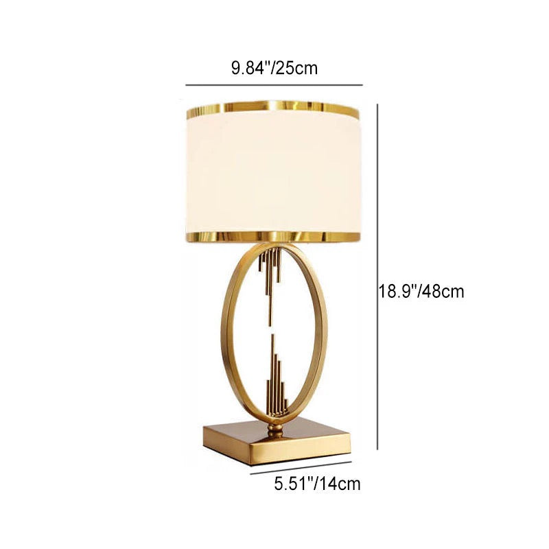 Hdc Modern Luxury Metal Golden Table Lamp With Fabric Lamp Shade