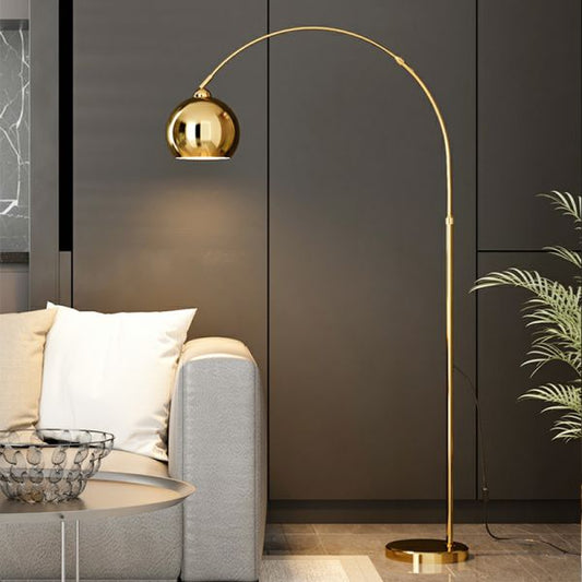 Hdc Nordic Golden Metal Arched Floor Lamp Living Room Bedroom