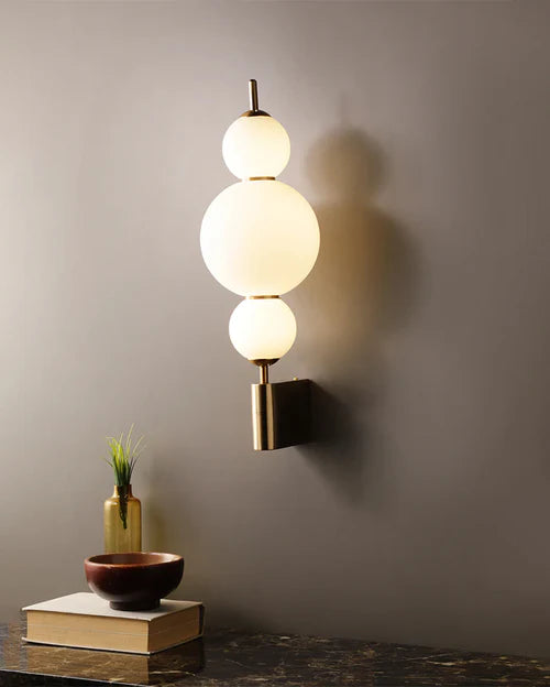 Hdc 3 Lights Stacked Globe Wall Light - Tricolor