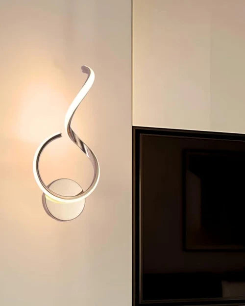 Hdc Curved Gold Acrylic Modern Led Wall Light - Tricolor