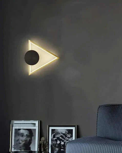 Hdc Black Gold Geometric Glow LED Wall Light