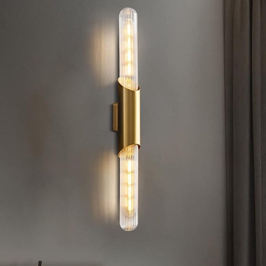 Hdc 600mm Ribbed Glass Modern Wall Light For Living Room Dining Room Light