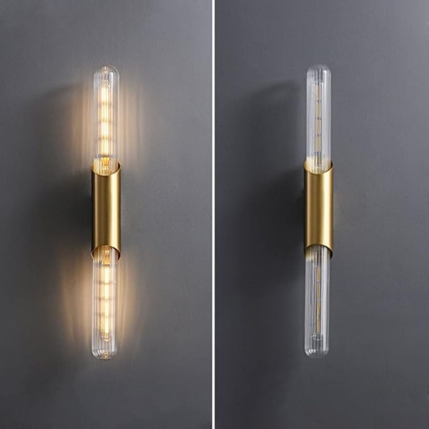 Hdc 600mm Ribbed Glass Modern Wall Light For Living Room Dining Room Light