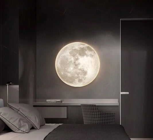 HDC Modern Home Decoration LED Planet Moon Wall Night Light Bedside Ceiling Light Wall Lamp for Bedroom Living Room