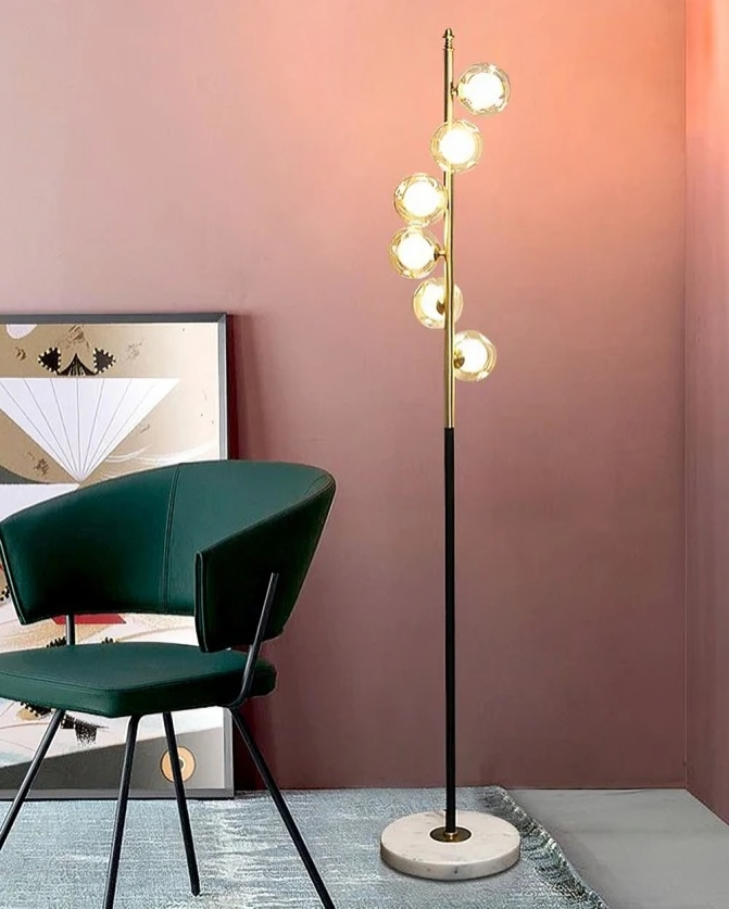 Hdc Loft Style Amber Bubble Bar Floor Lamp