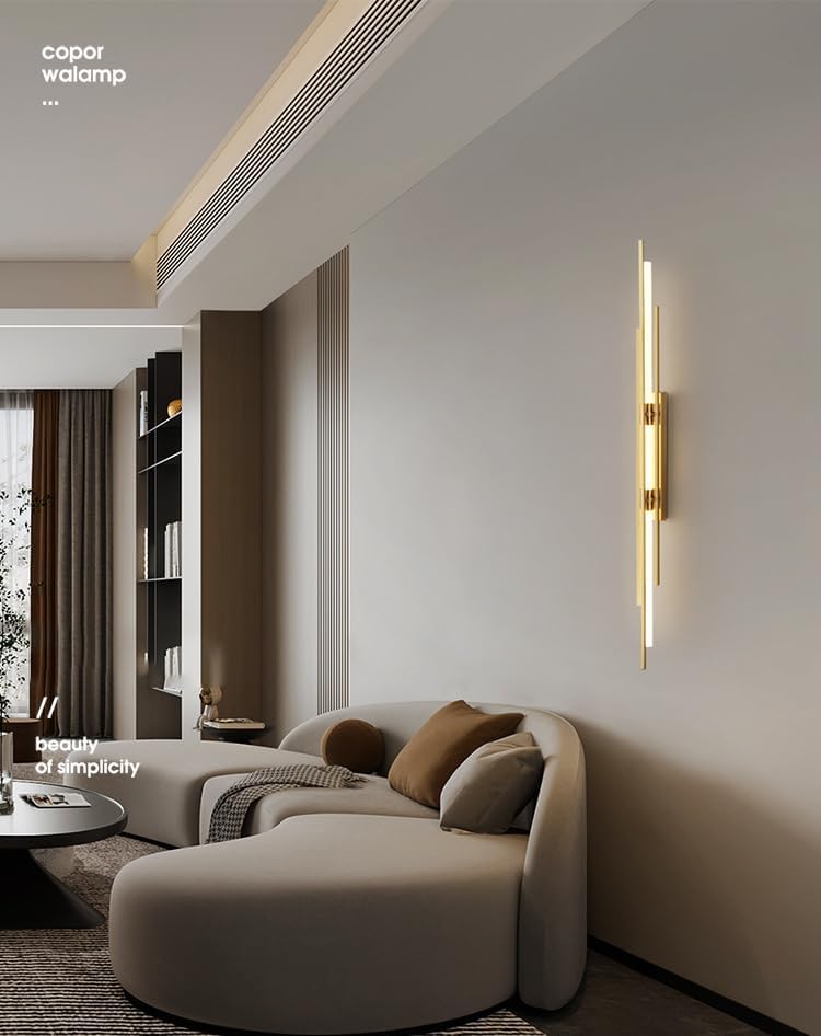 HDC 600mm Gold Brass Line Wall Lamp