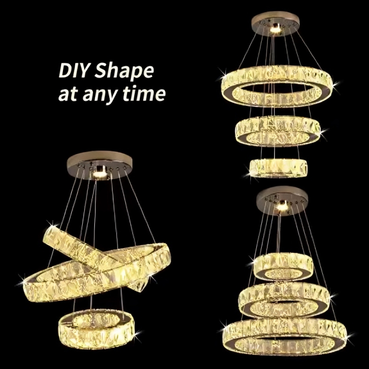 Hdc Modern Crystal Ring Chandelier Lighting Ceiling Dining Room Living Room