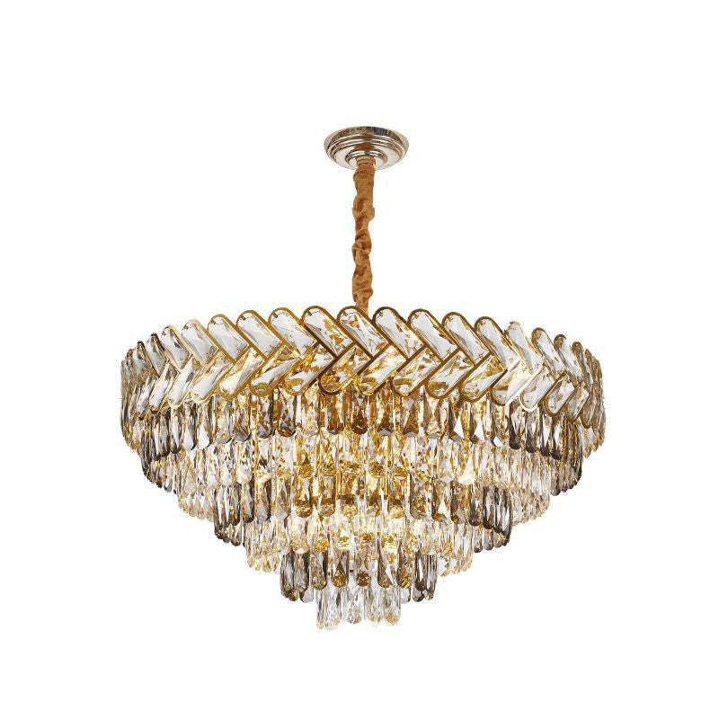 Hdc Luxury Led Crystal Chandelier For Living Room Dining Room Round Bedroom Lamp