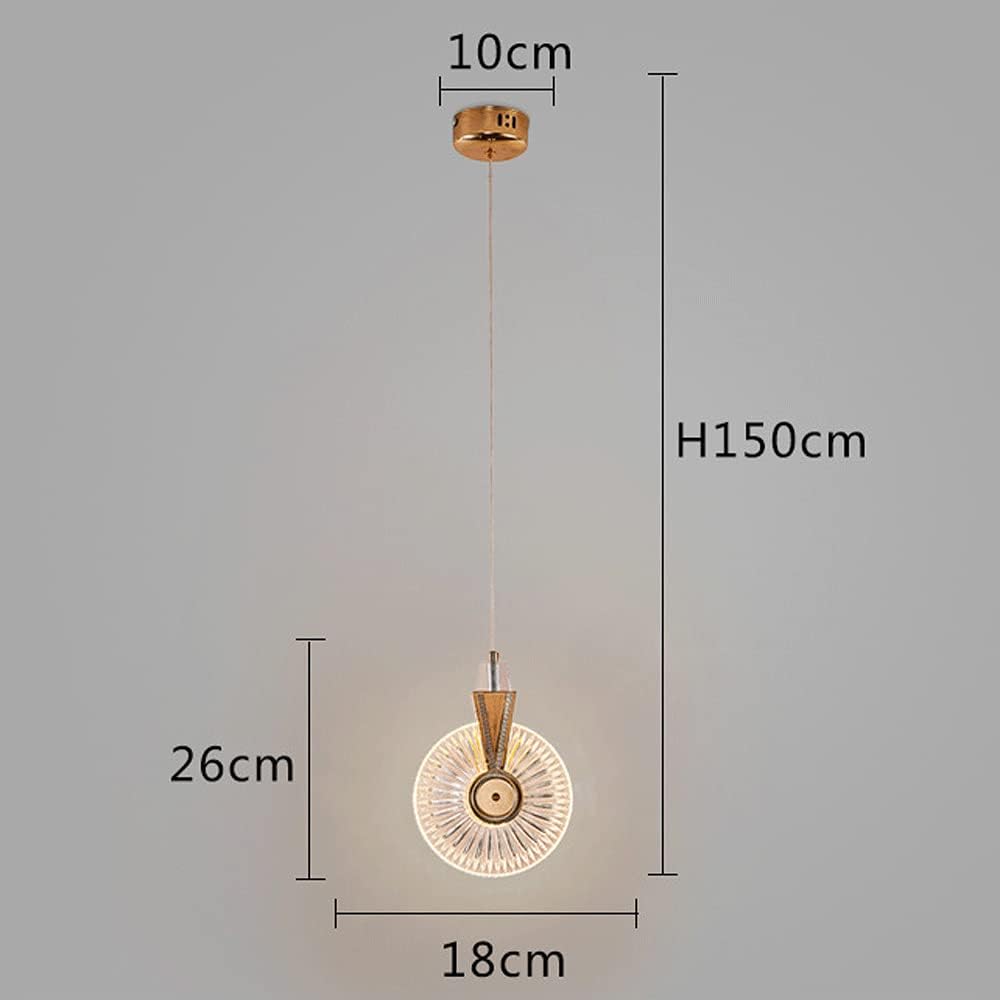 HDC 1 Light Led Gold Round Glass Pendant Lamp Chandelier Ceiling Light Dining Room