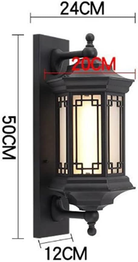 Hdc Outdoor Wall Light Fixture Black Color Exterior Lantern Waterproof Lamp - Warm White