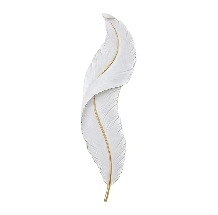 HDC 600mm Nordic Modern Creative Feather Light Led Wall Lamp Bedroom Bedside Resin Lamp