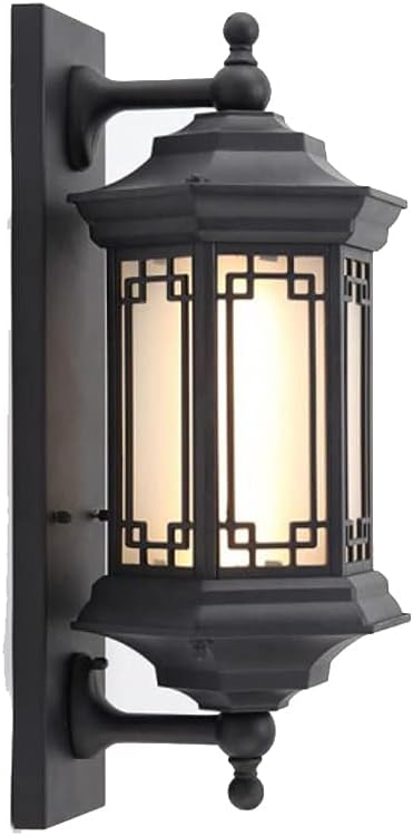 Hdc Outdoor Wall Light Fixture Black Color Exterior Lantern Waterproof Lamp - Warm White