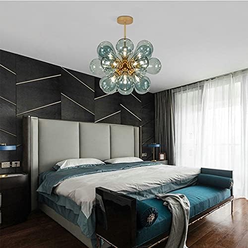 Hdc Modern Sputnik Ceiling Hanging Light Fixture With Globe Glass Shades, for Living Room Bedroom