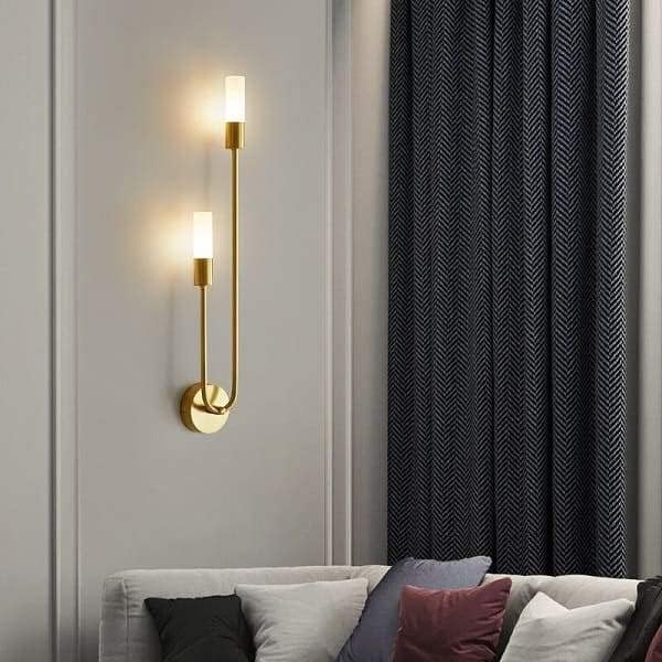 Hdc Modern Industrial Golden Metal 2 Light Brass Wall Lamp