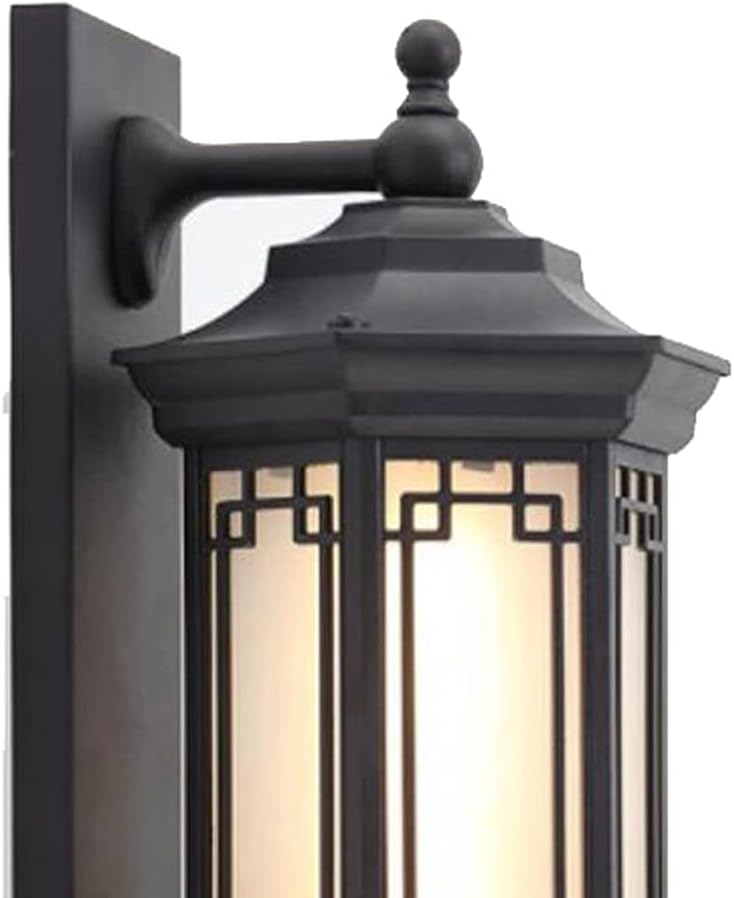 Hdc Outdoor Wall Light Fixture Black Color Exterior Lantern Waterproof Lamp - Warm White