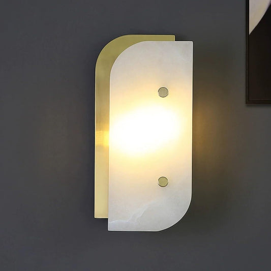 Hdc Modern Gold Finish Oval Body Marble Plate LED Wall Light