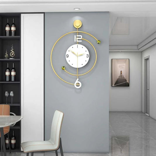 Hdc Metal Pipe Shaper Golden Metal Wall Clock For Living Room Decorative And Home Decor