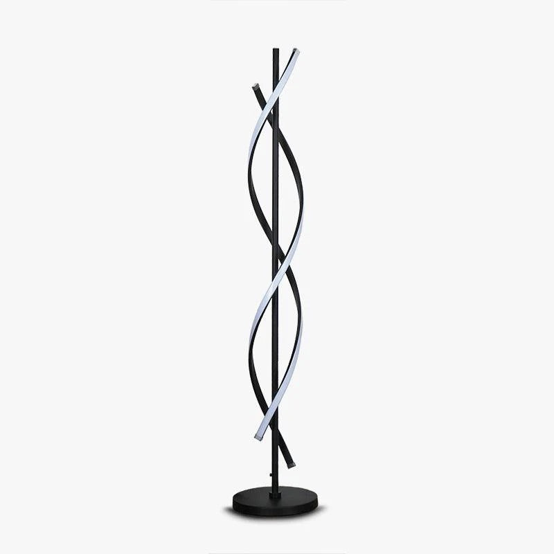 HDC Modern Led Black Floor Lamp with Spiral Light Strips