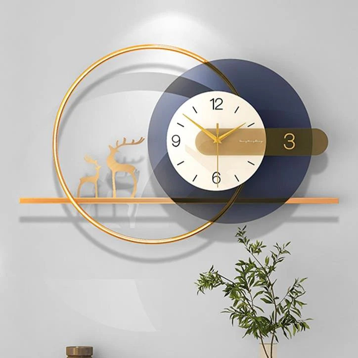 Hdc Modern Creative Deer Metal Wall Clock For Living Room,Bedroom Home Decor