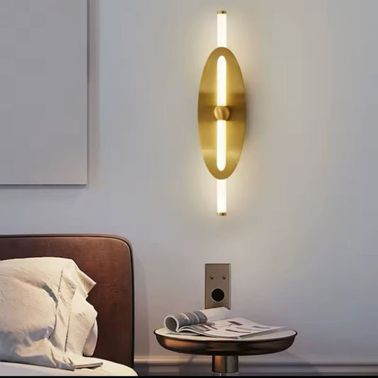 HDC Modern Luxury Golden Iron Circle Ring Acrylic Shade LED Wall Sconce Lamp For Bedroom