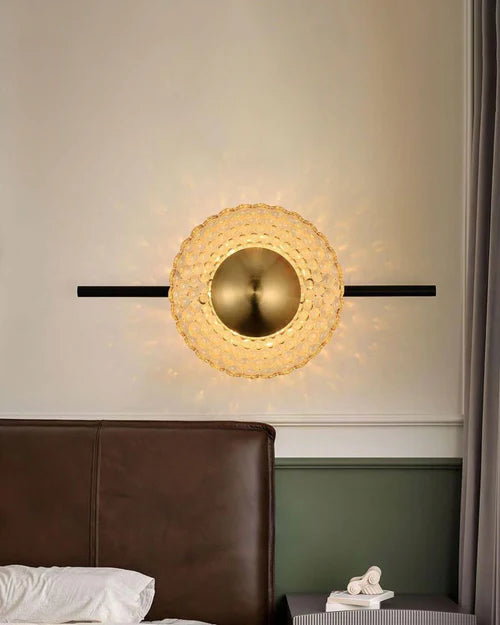 Hdc Led Clear/Amber Circle Luminous Orbit Glass Disc Wall Light