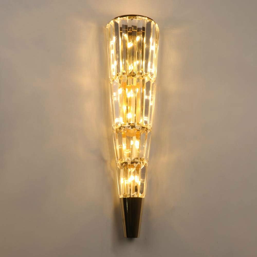 HDC Led Crystal Big Mashal 4 layers Modern Gold Metal Wall Light - Warm White