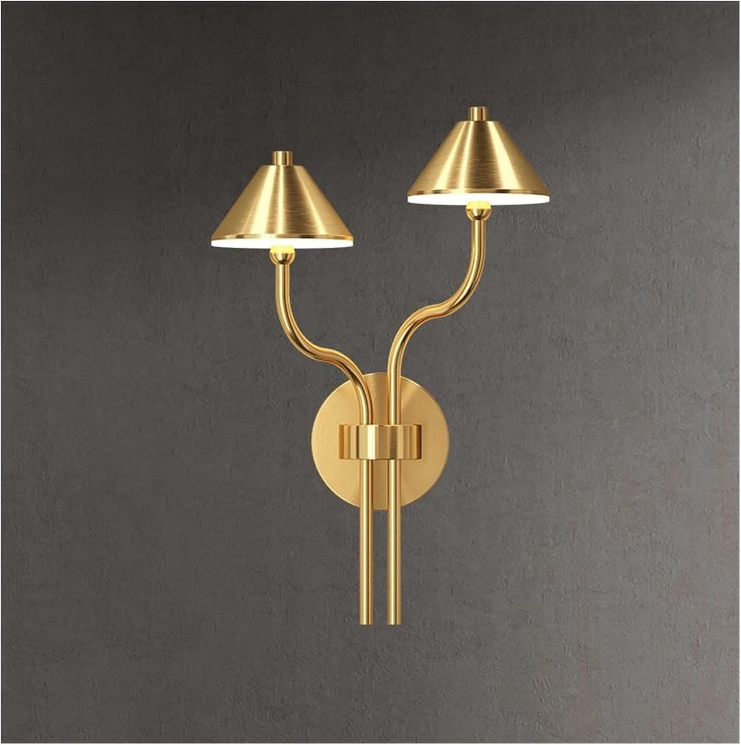 Hdc Double Headed Modern Copper Umbrella Decorative Oyster LED Wall lamp