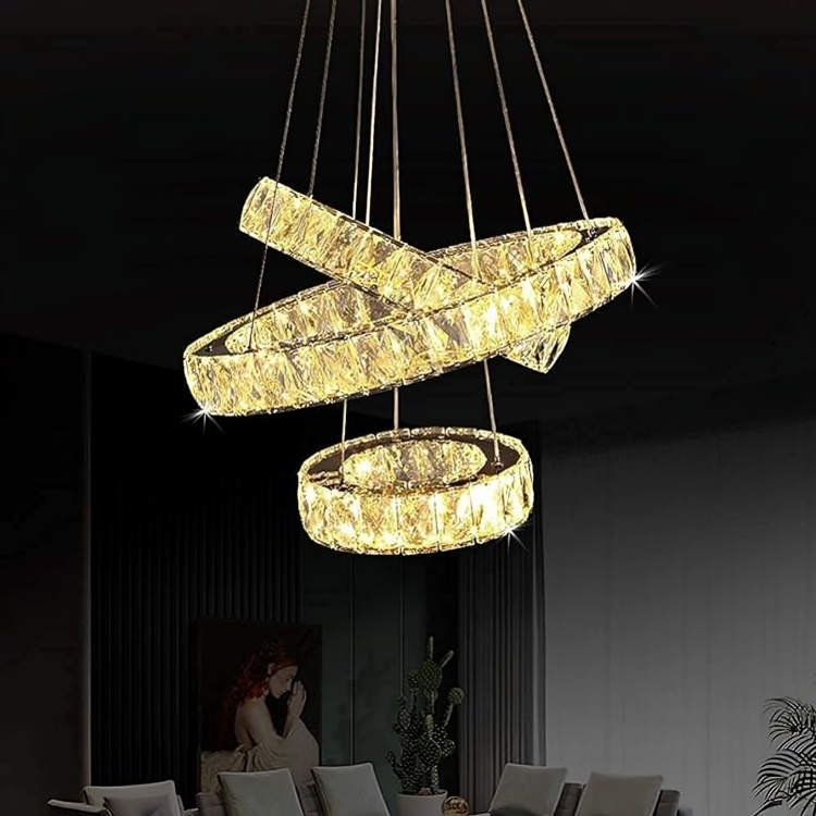 Hdc Modern Crystal Ring Chandelier Lighting Ceiling Dining Room Living Room