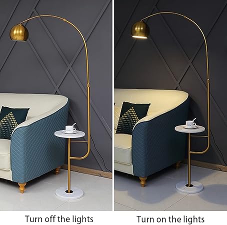 Hdc Modern Fishing Floor Lamps, Standing Lamp with Tray for Living Room