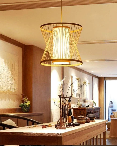 HDC Vintage Pastoral Bamboo Pendant Light