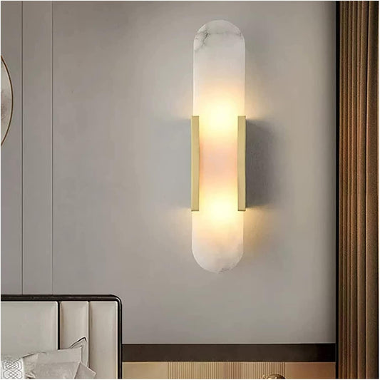 Hdc Modern Gold Finish Oval Body Marble Plate LED Wall Light