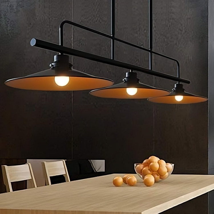 HDC Pendant Light 3 Lights Black Iron Chandelier Creative Design Hanging Lamp Ceiling Lighting Fixture for Living Room Dining Room Kitchen