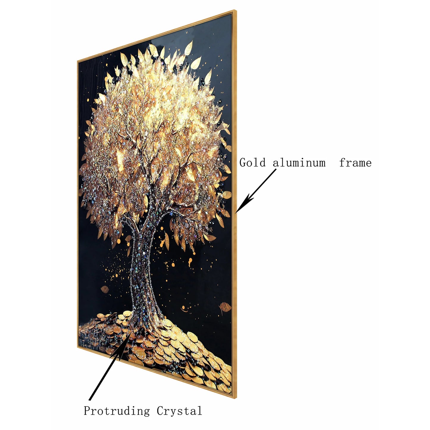 Hdc Glimmering Tree of Ethereal Beauty Crystal Glass Painting