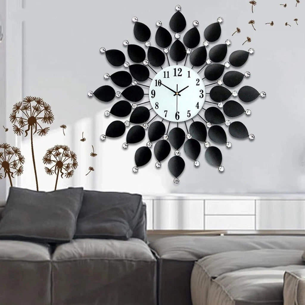 Hdc Modern Creative Metal Wall Clock For Living Room,Bedroom Home Decor