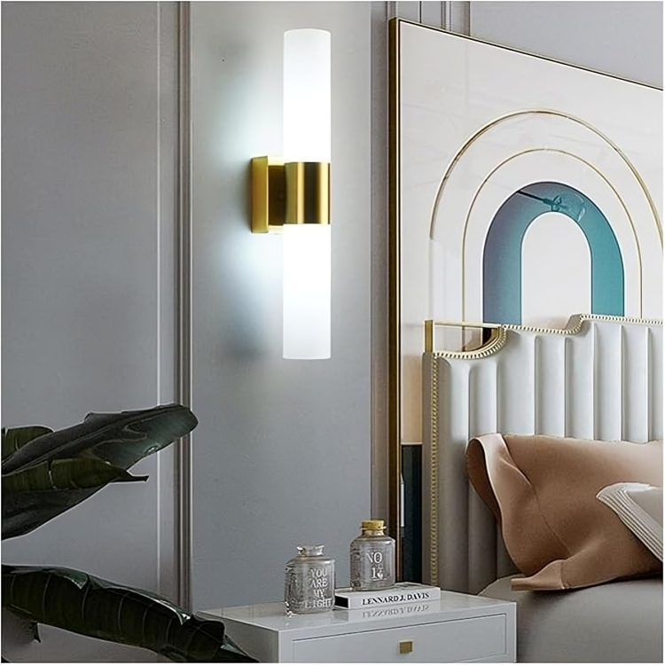 Hdc Indoor LED 14W 3000K  White Gold Metal Decorative Wall Sconce Lamp for Living Room Bedroom