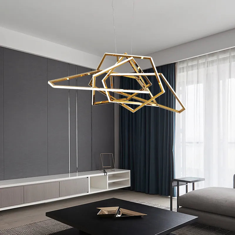 HDC Modern Luxury Polygonal LED Chandelier for Living Room Bedroom