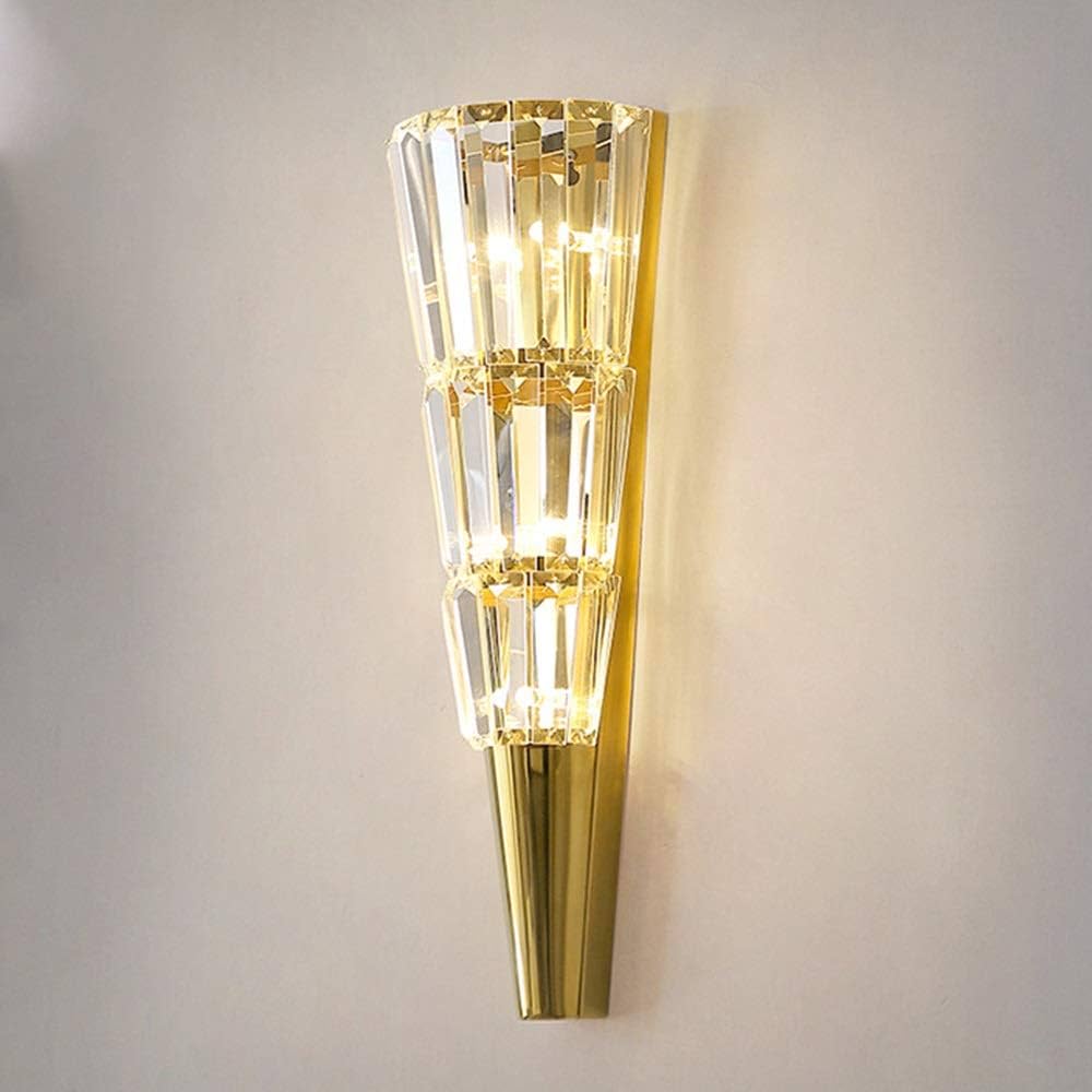 HDC 20w Model Led Crystal Mashal 3 layers Modern Gold Metal Wall Light For Drawing Room - Warm White