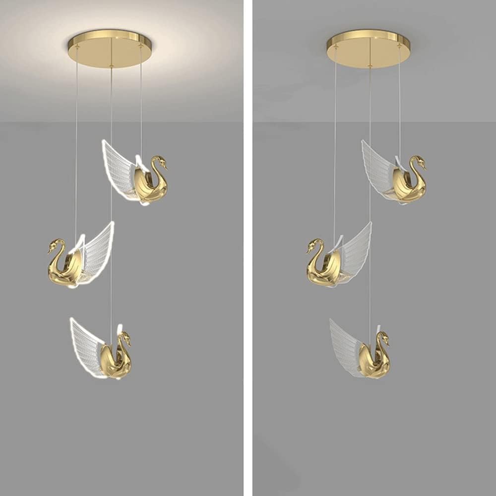 HDC 3 Light LED Swan Bedside Hanging Pendant Ceiling Lamp Light Fixture - Warm White