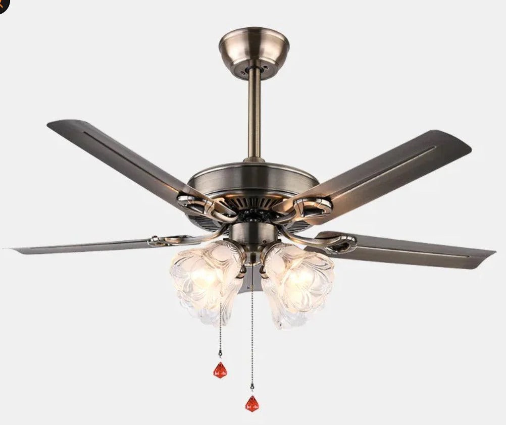 Hdc 3 Light Glass Ceiling Fan Chandelier 52 Inch Gold Retractable Light Led 3 Color Setting Control With Remote