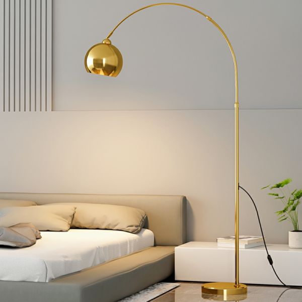 Hdc Nordic Golden Metal Arched Floor Lamp Living Room Bedroom