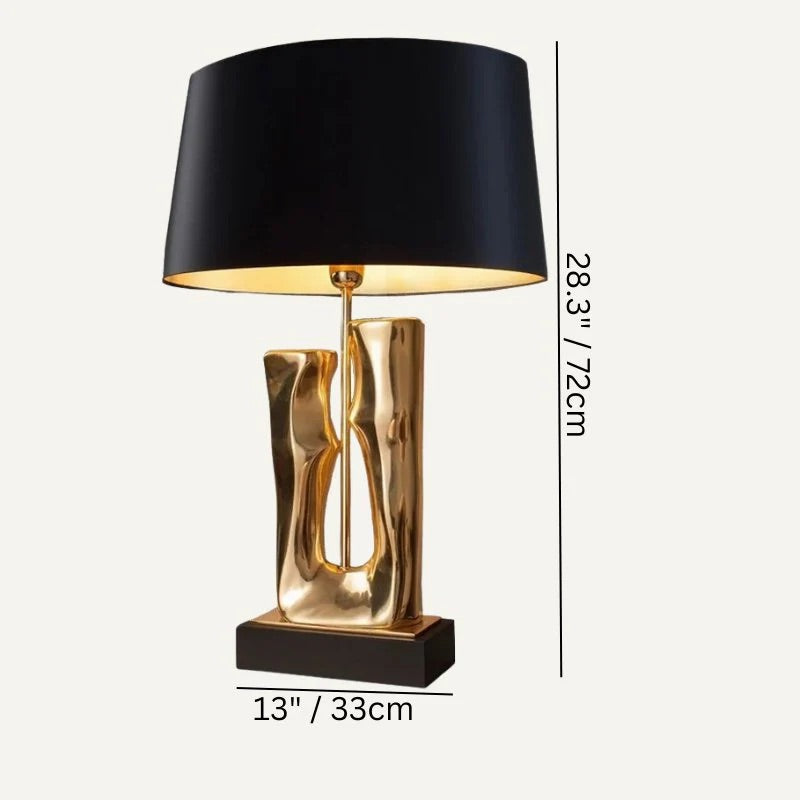 Hdc Luxury Black Gold Nightstand Lamp With High-quality Fabric Lampshade