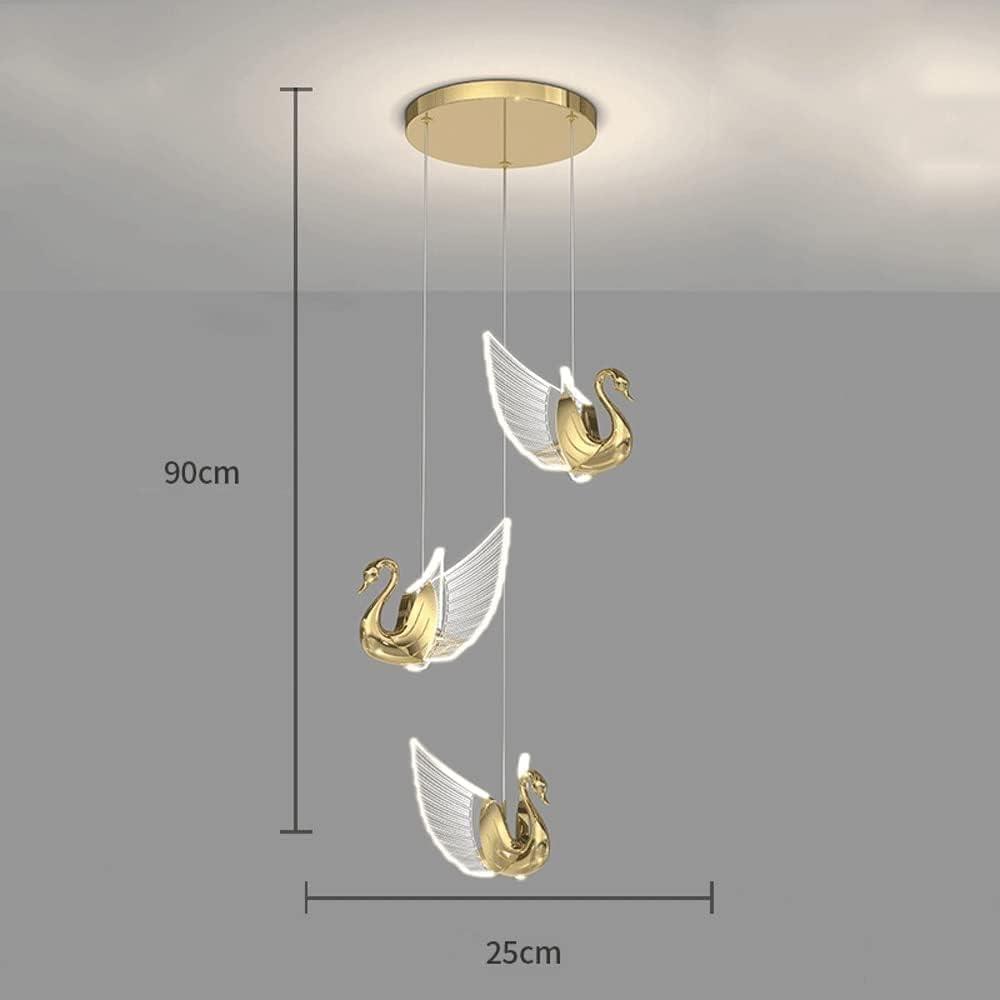 HDC 3 Light LED Swan Bedside Hanging Pendant Ceiling Lamp Light Fixture - Warm White