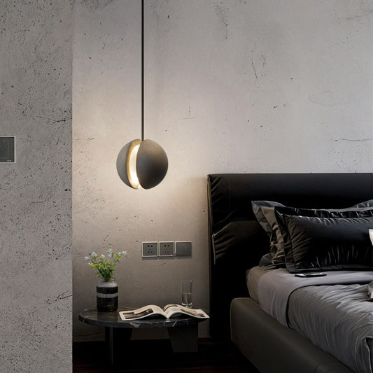 Hdc Nordic 1 Light White Moon Cement Pendant Lamp