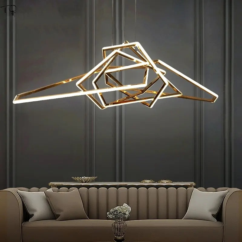 HDC Modern Luxury Polygonal LED Chandelier for Living Room Bedroom