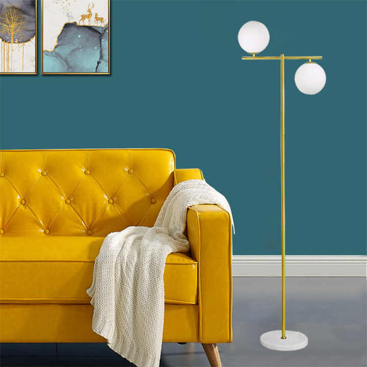 HDC Nordic floor lamp post-modern minimalist living room floor lamp glass ball golden light luxury bedroom bedside vertical floor lamp