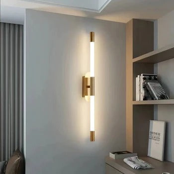 HDC 800 Mm Led Brass Gold Plated Long Tube Wall Light Warm White