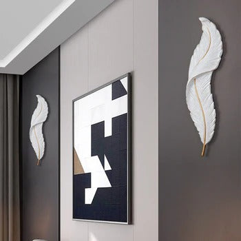 HDC 850mm Nordic Modern Creative Feather Light Led Wall Lamp Bedroom B