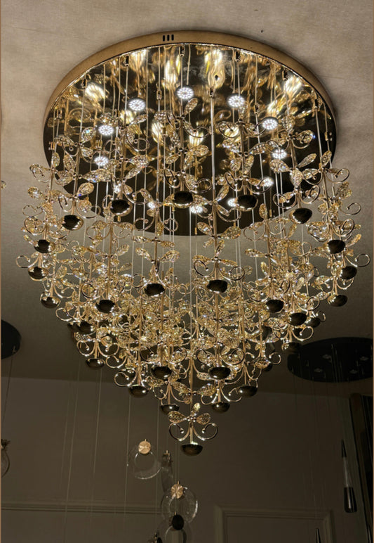 HDC 25 Lights Flower Shape Crystal Dinning Chandelier